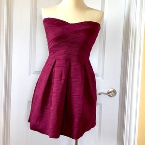 Express Maroon Strapless Dress Size M